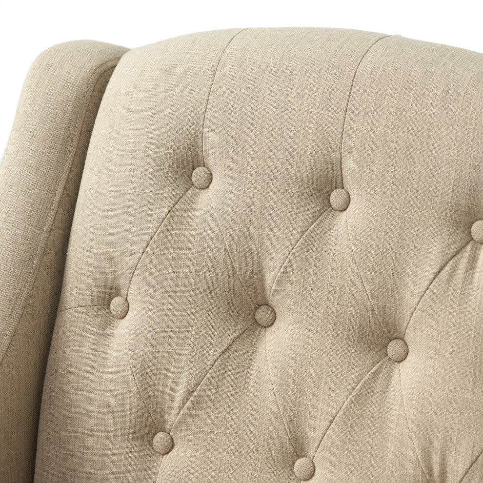 GDF Studio Empierre Tufted Fabric Chair And Ottoman