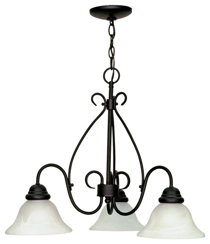 Castillo 3 Light - 26" Chandelier Alabaster Swirl Glass