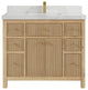 Sonoma 42 Single Sink Bath Vanity in Light Natural Teak with 2" Calacatta Nuvo