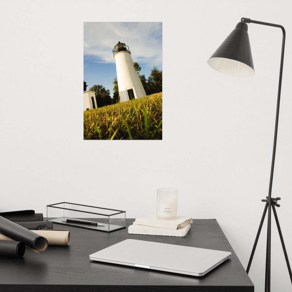 Turkey Point Lighthouse Landscape Photo Unframed Wall Art Print, 12" X 18"