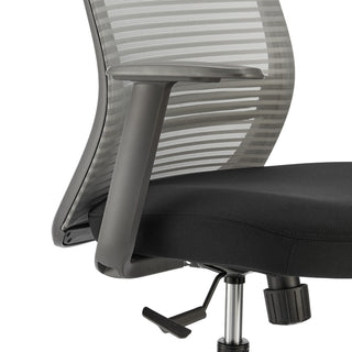 Kasper Mid-Back Office Chair, Grey Mesh Back and Black Fabric Seat