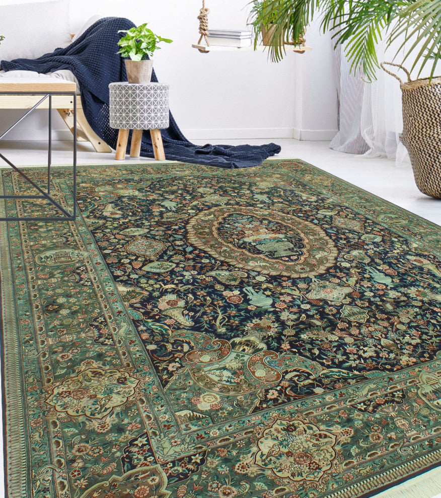 Heirloom Behroz Blue/Green Rug, 9'0x11'9