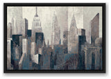 Big Apple City 24x16 Black Floating Framed Canvas