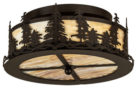 16 Wide Tall Pines Flushmount