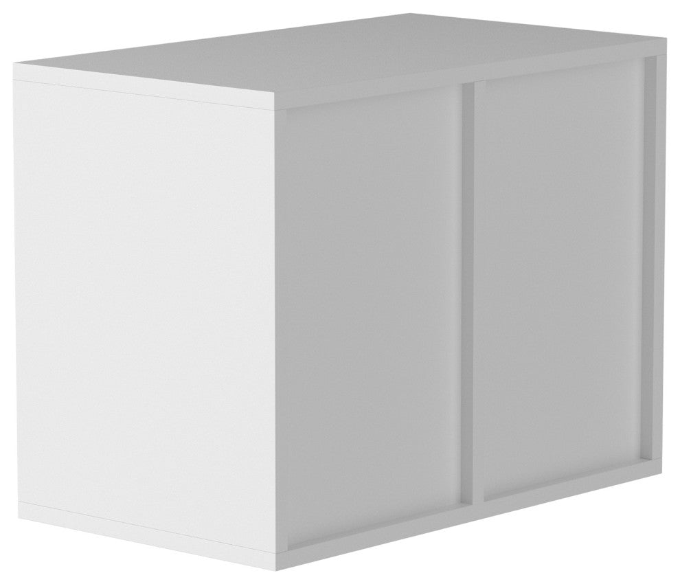 12 Compartments Wood File Organiser Office Mailbox with Adjustable Shelves, White