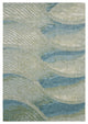 7"x10" Blue Beige Abstract Waves Modern Area Rug