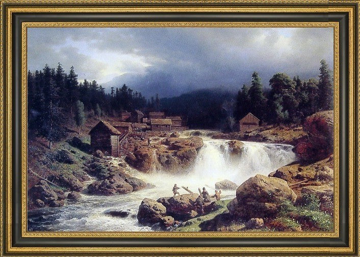 Herman Herzog Norwegian Landscape Framed Premium Canvas Print, 18"x27"