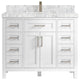 Cambridge 42 Single Sink Bath Vanity in White 2" Carrara Marble