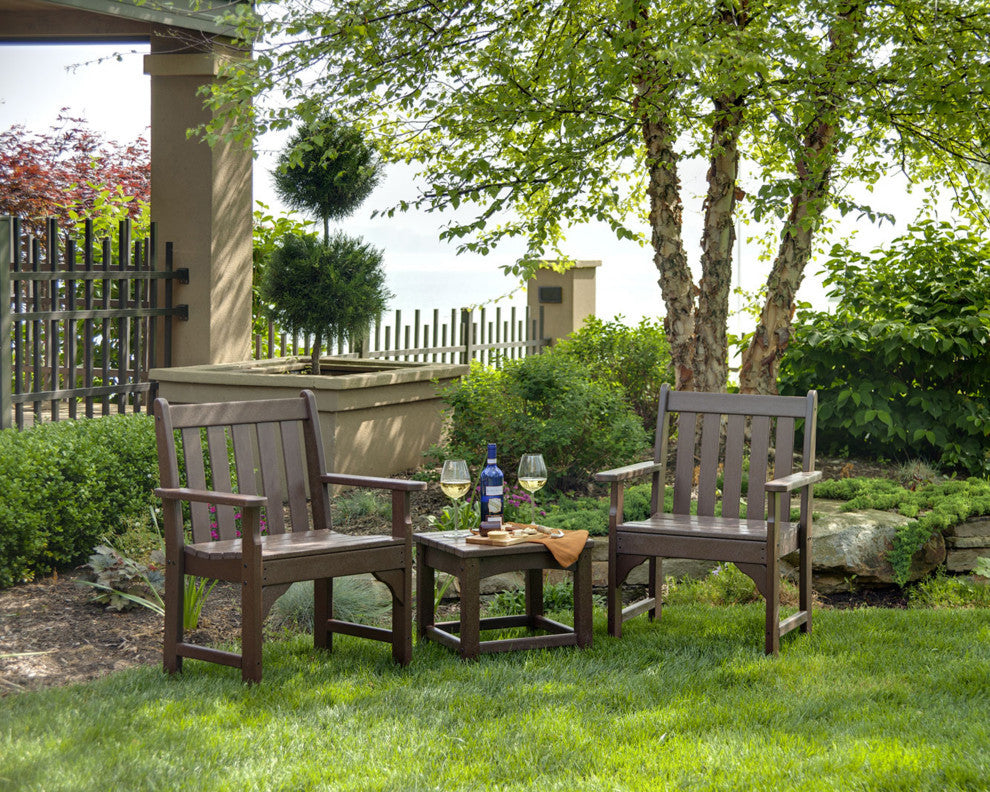 POLYWOOD Vineyard 3-Piece Garden Chair Set, Teak