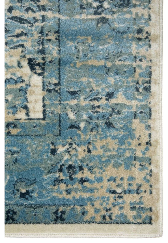 KAS Heritage 9367 Ivory/Blue Elegance Area Rug, 7'7" x10'10"