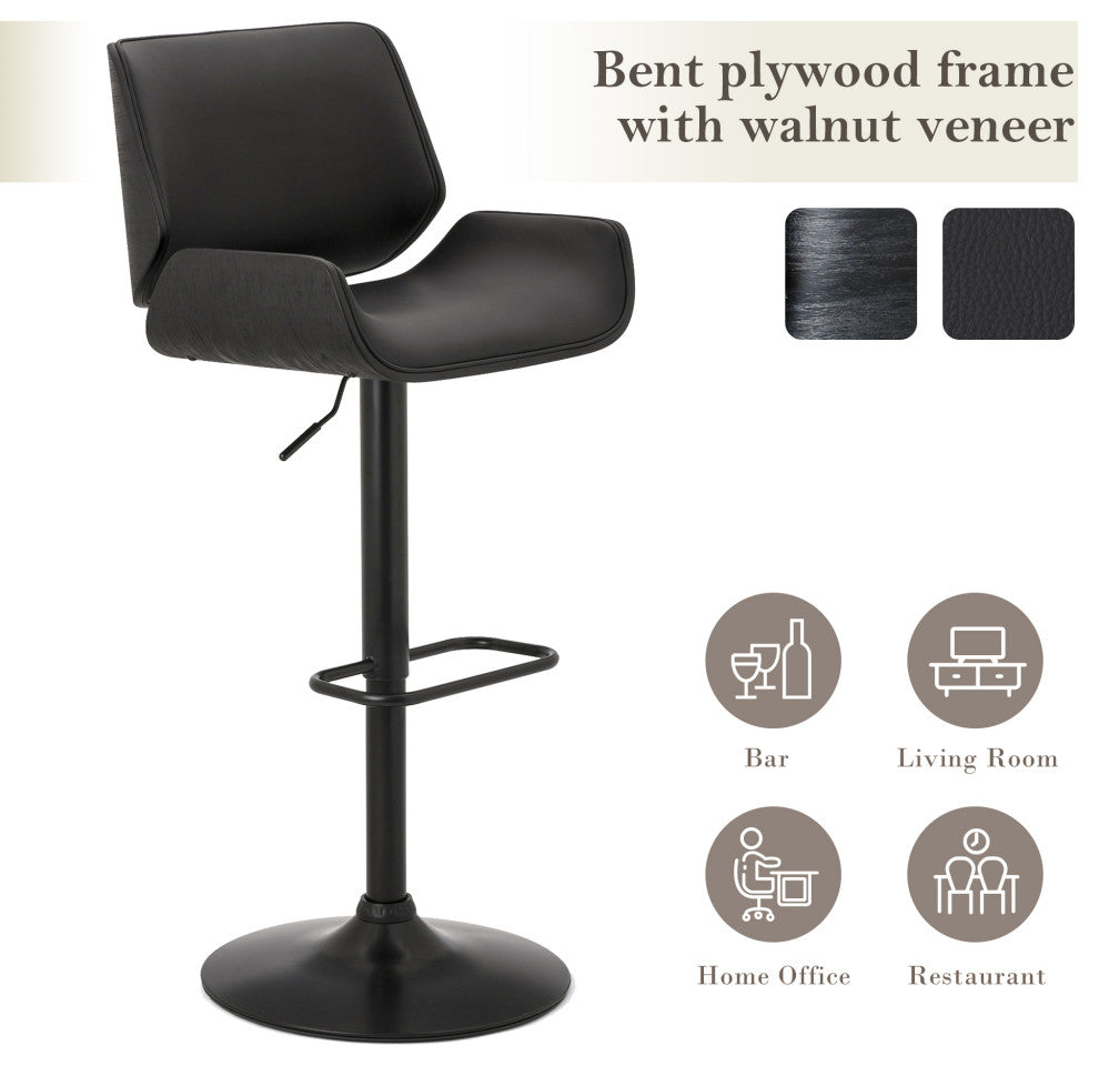 Set of 3 Pub Table Set, 1 Tabel and 2 Stools, Black