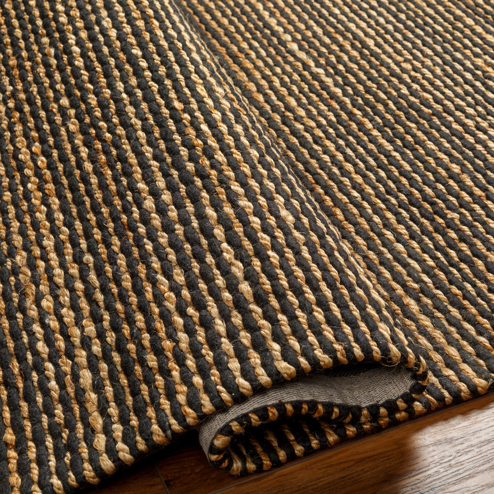 Priya PYA-2301 Black/Tan Hand Woven 8' x 10' Rug