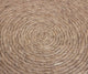 Ellie Round Pouf in Beige Wool With Polyester Filling