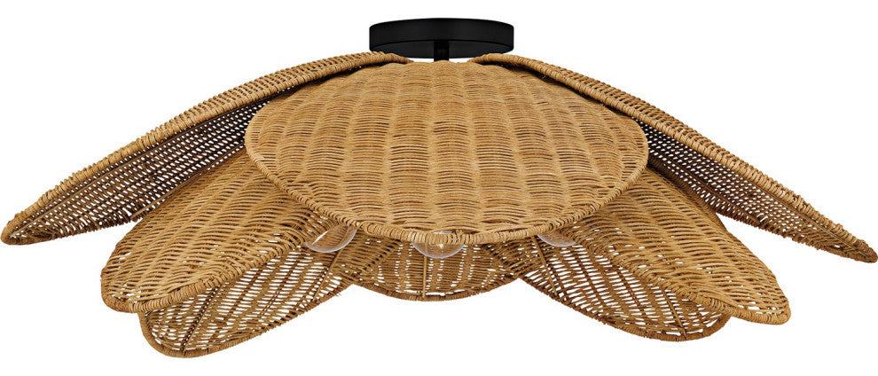 Willa Four Light Semi-Flush Mount in Matte Black