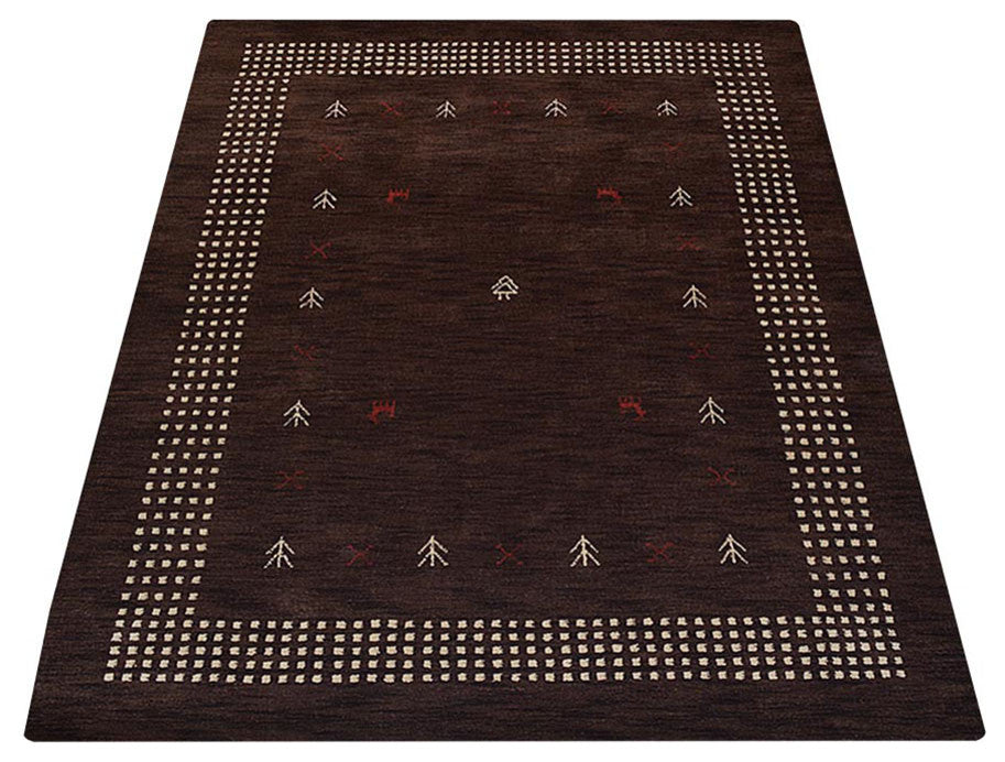 HAND KNOTTED LOOM WOOL ECO-FRIENDLY AREA RUGS - Rectangle, Brown, Contemporary