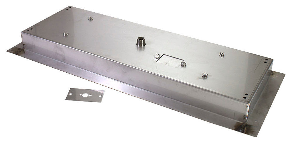 24" x 8" Rectangular Fire Pit Burner w/ Pan, Stainless Steel