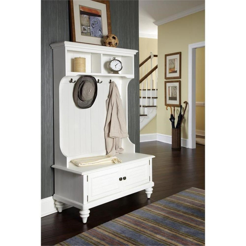 Homestyles Bermuda Wood Hall Tree in Off White