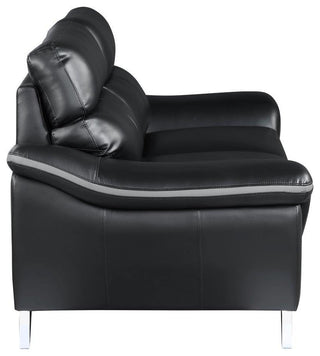Giuliano Contemporary Premium Leather Match Loveseat Black
