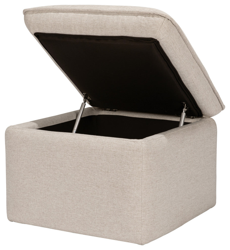 Cali Storage Ottoman, Boucle, Performance Beach Eco-Weave