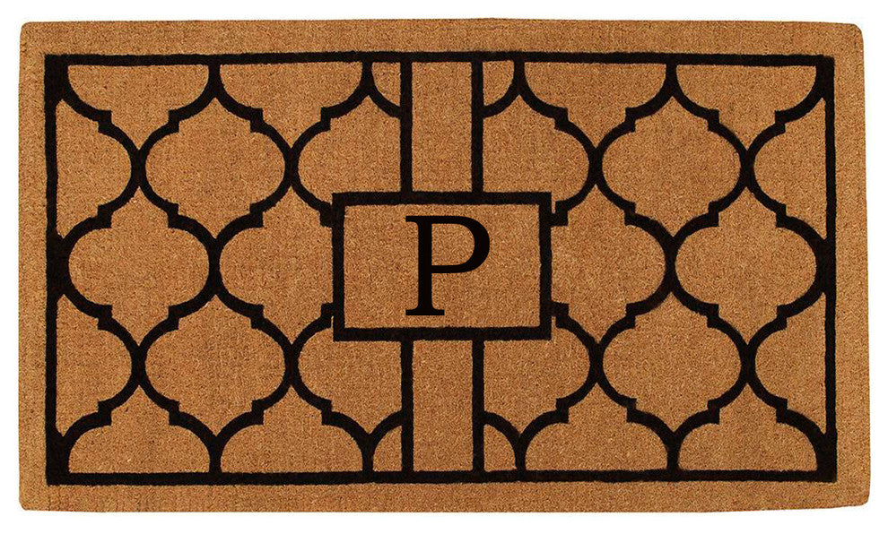 Pantera Monogram Doormat, Extra-Thick 3'x6', Letter P