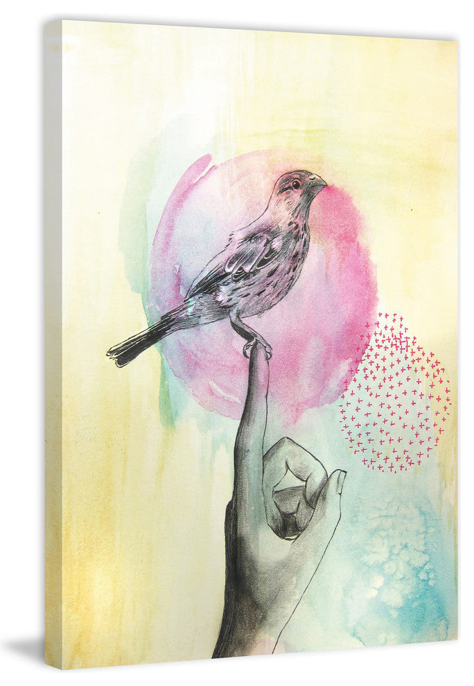 Marmont Hill, "Bird Rest" by Christine Lindstrom Print on Wrapped Canvas, 24x36