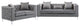 Lilola Home Lorreto Gray Velvet Fabric Sofa Loveseat Living Room Set