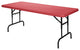Large Folding Table, Y-Shaped Black Metal Legs & Spacious Rectangular Top, Red