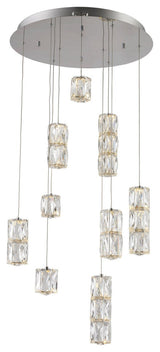 Elegant Lighting 3500D9 Polaris 9 Light 20"W LED Crystal Multi - Chrome