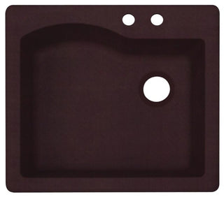 Swan 25x22x9.5 Granite Kitchen Sink, 2-Hole, Espresso