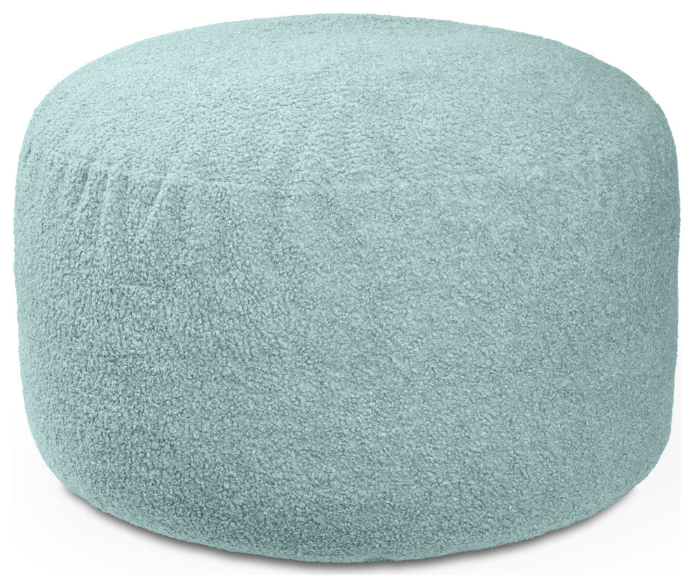 Jaxx Saxx Shearling Faux-Lamb 4 Ft Large Round Bean Bag, Mineral Green