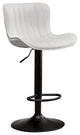 YOUNIKE Set of 2 Leather Bar Stool Adjustable, Swivel, Wingback, White