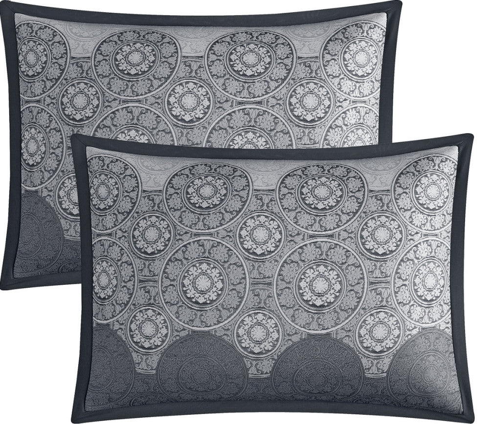 Harwick 7-Piece Comforter Set, Gray, Queen