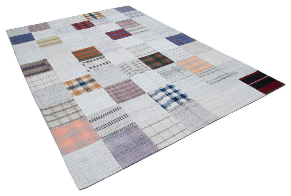 Rug N Carpet - Handmade Turkish 6' 8'' x 9' 10'' Rustic Patchwork Kilim Rug