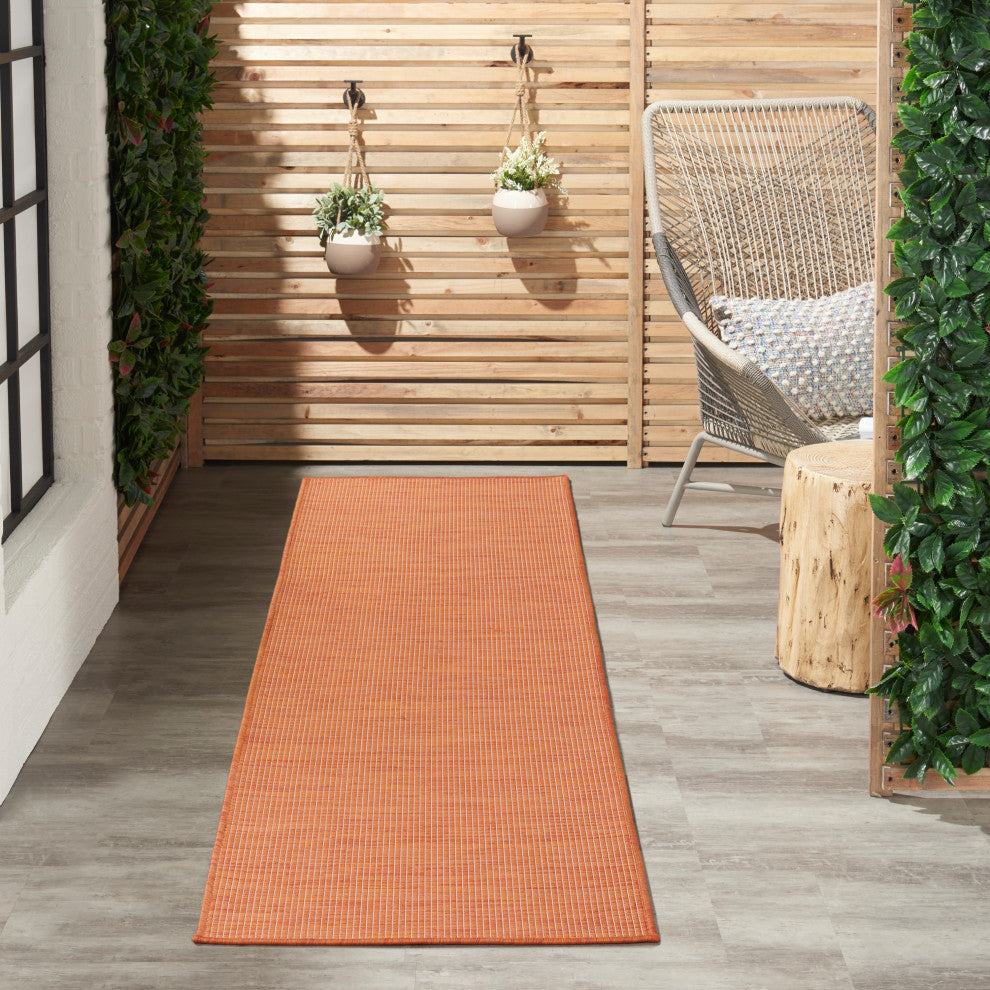 Nourison Positano Contemporary Area Rug, Terracotta, 2'2"x8' Runner
