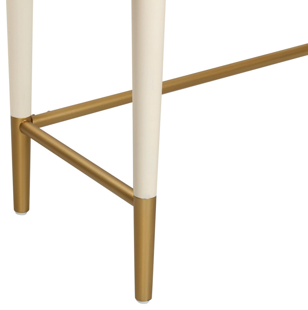 Penelope Cream Vegan Leather Wrapped Vanity Desk - Cream