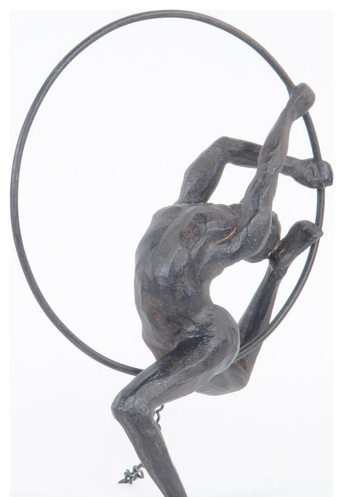 Athletic Man Hanging Ring Sculpture