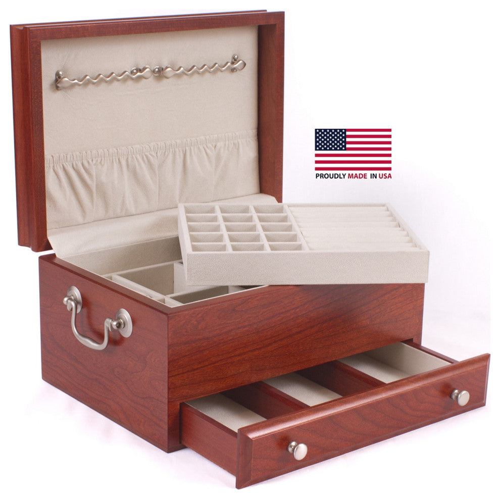 Contessa Jewel Chest, Solid American Cherry Hardwood, American Cherry