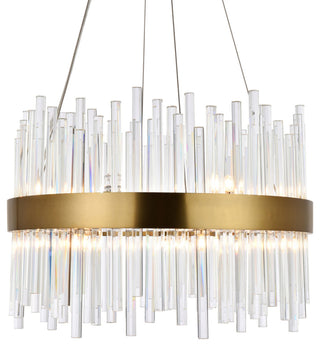 Elegant Lighting 3000D20 Dallas 14 Light 20"W Crystal Drum - Gold