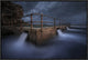 "Dark Night" Framed Canvas Giclee by Jingshu Zhu, 25x17"