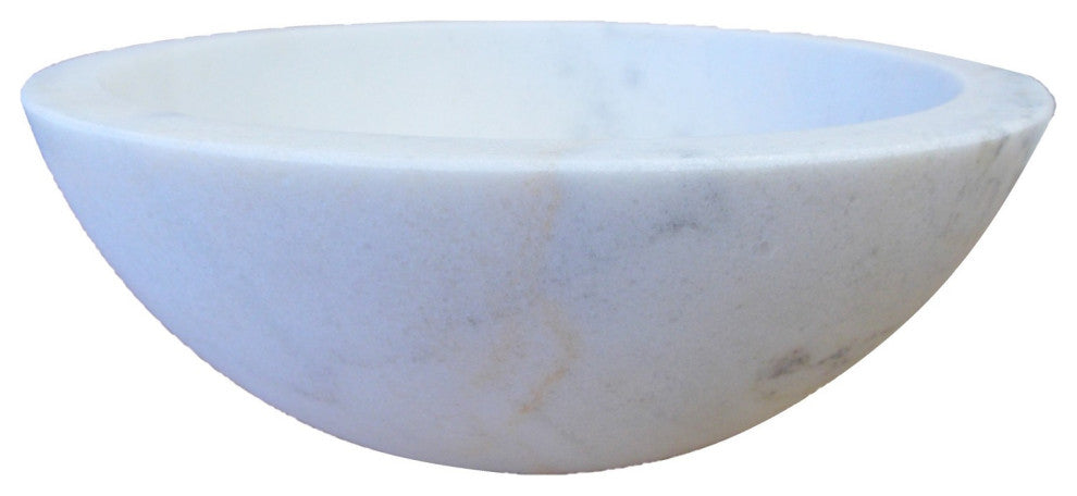 Eden Bath EB_S003GW-H Small Vessel Sink Bowl - Honed White Marble