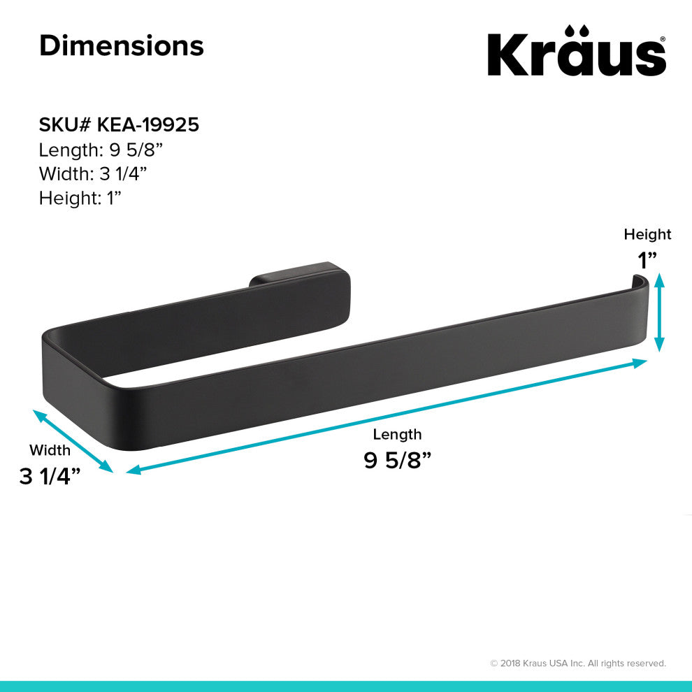 Stelios Bathroom Towel Ring, Matte Black