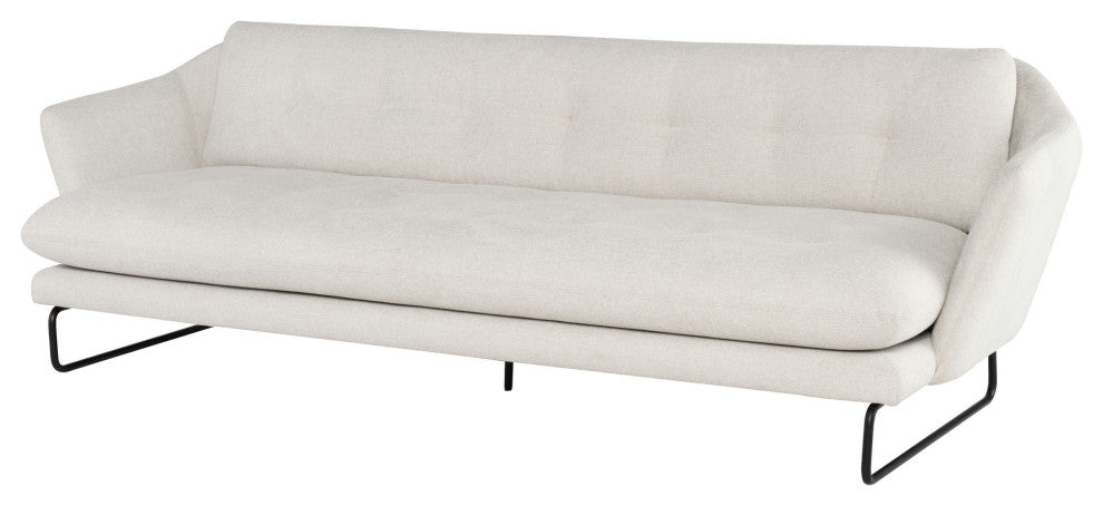 Frankie Parchment Fabric Triple Seat Sofa
