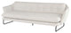 Frankie Parchment Fabric Triple Seat Sofa