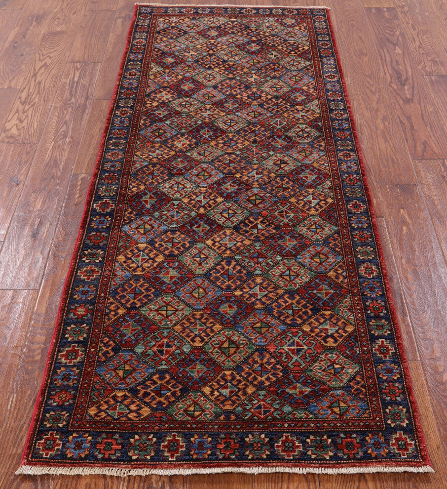 2' 7" X 6' 7" Runner Persian Gabbeh Shall Hand-Knotted Rug Q4984