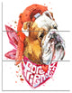 Forever Friends Funny Dog, Animal Canvas Wall Art, 28x36, 3 Panels