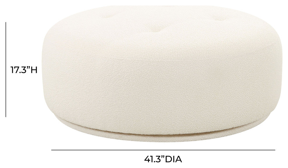 Fickle Swivel Ottoman, Cream