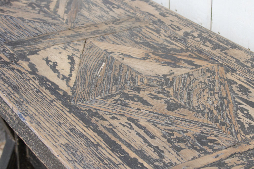French Parquetry Top Console Table