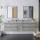Fresca Formosa Modern 72" Ash Wall Mount Double Sink Vanity, Faucet Fft1040ch