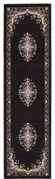 Unique Loom Black Washington Reza 2' 2 x 8' 2 Runner Rug