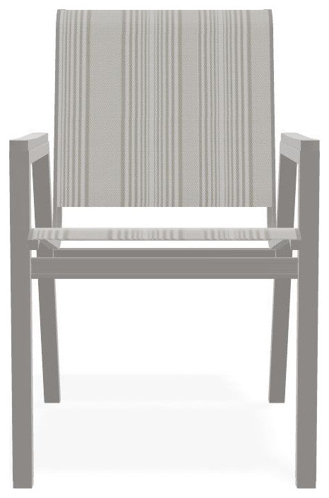 Bazza Sling Stackable Outdoor Dining Chair, Harbor/Warm Gray
